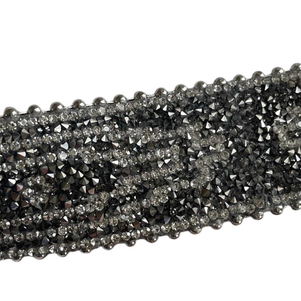 Embellished Black Crystal Western Belt with Decorative Buckle - Picture 5 of 7
